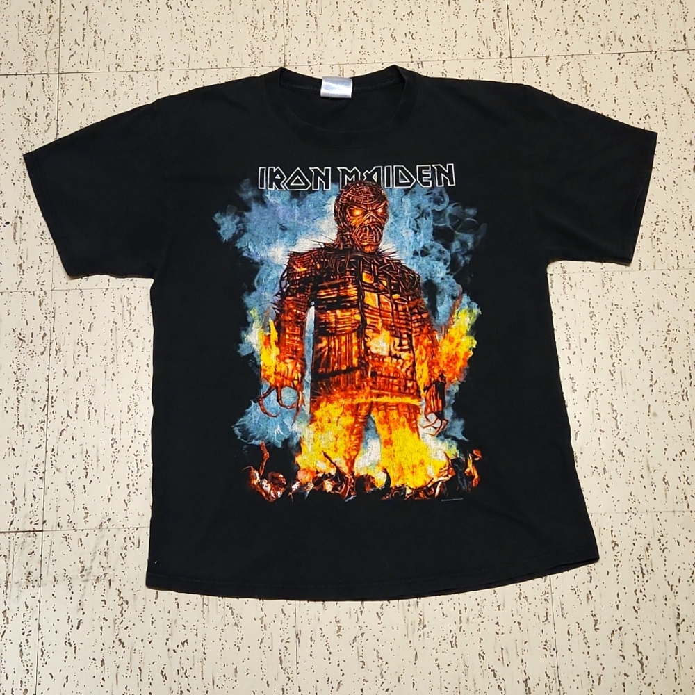 Iron Maiden Black The Final Frontier World Tour Full Graphic T Shirt Vintage Y2K